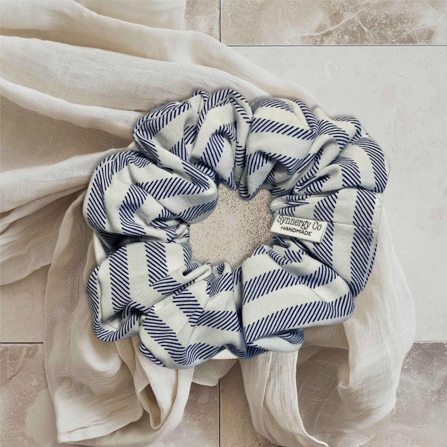 Coastal Stripes -  Handmade Scrunchie